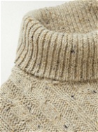 Hartford - Cable-Knit Donegal Wool-Blend Rollneck Sweater - Neutrals
