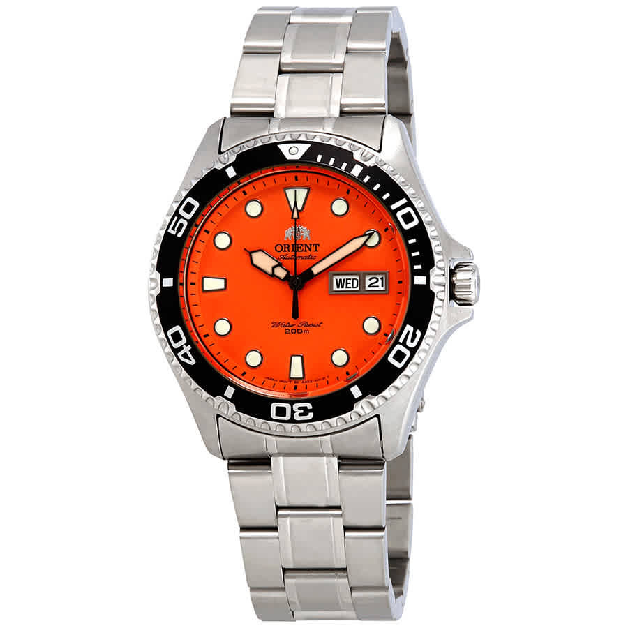 Orient Ray Raven II Automatic Orange Dial Mens Watch TAA02006M