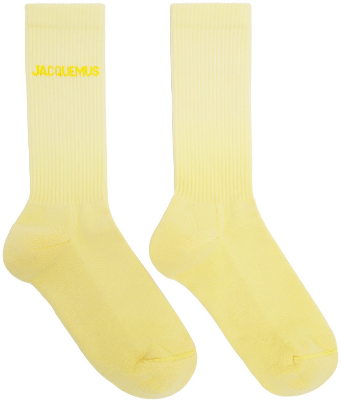 Photo: Jacquemus Yellow Le Raphia 'Les Chaussettes Moisson' Socks