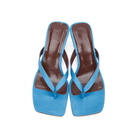 Staud Blue Satin Audrey Sandals