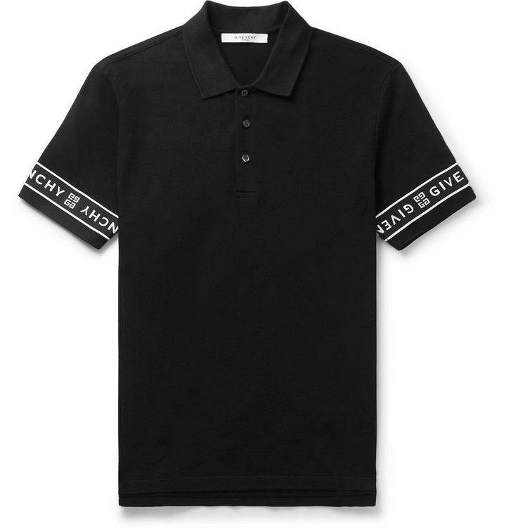 Photo: Givenchy - Slim-Fit Logo-Jacquard Cotton-Piqué Polo Shirt - Black