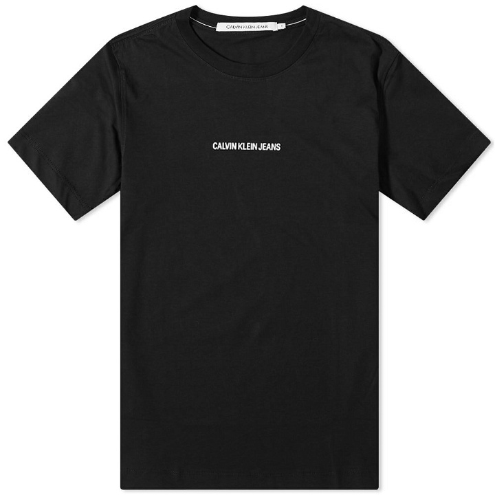 Photo: Calvin Klein Men's Micro Branding Essential T-Shirt in Black