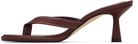 Aeyde Burgundy Daphne Leather Thong Heeled Sandals