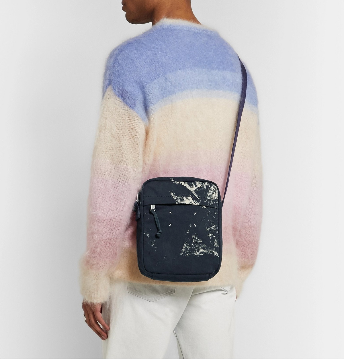 Maison Margiela - Paint-Splattered Cotton-Twill Messenger Bag