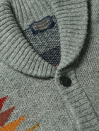 Pendleton - Tuscon Jacquad-Knit Shetland Wool Cardigan - Gray