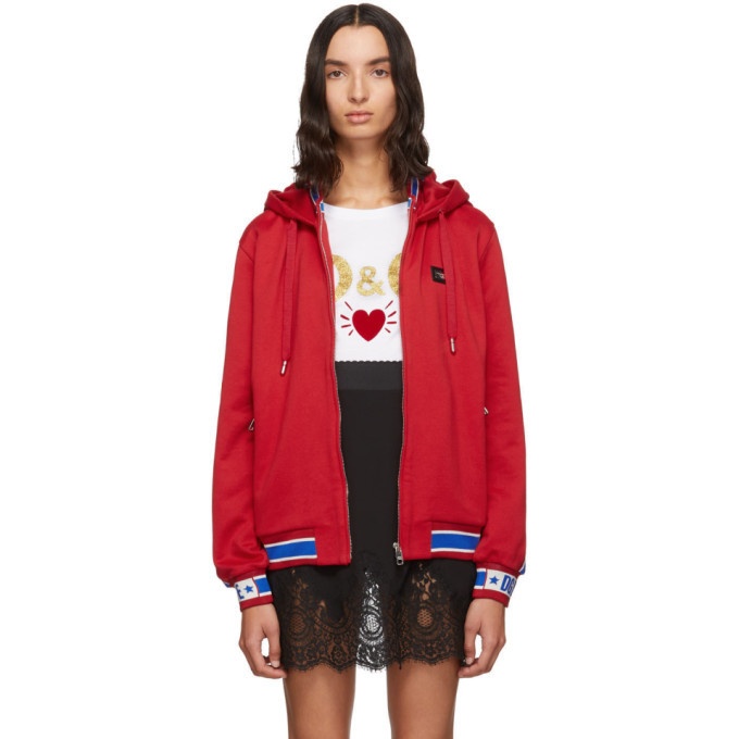 Photo: Dolce and Gabbana Red Track Hoodie