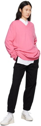 Comme des Garçons Shirt Pink V-Neck Sweater