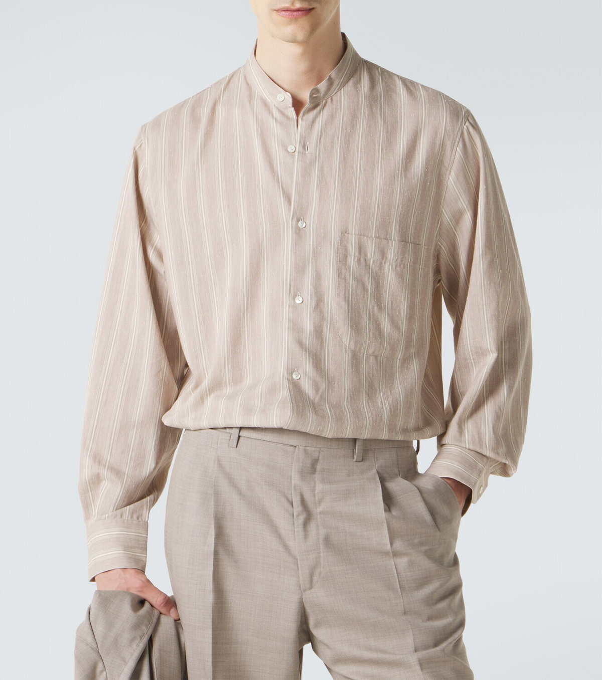 Stòffa Striped cotton and silk shirt