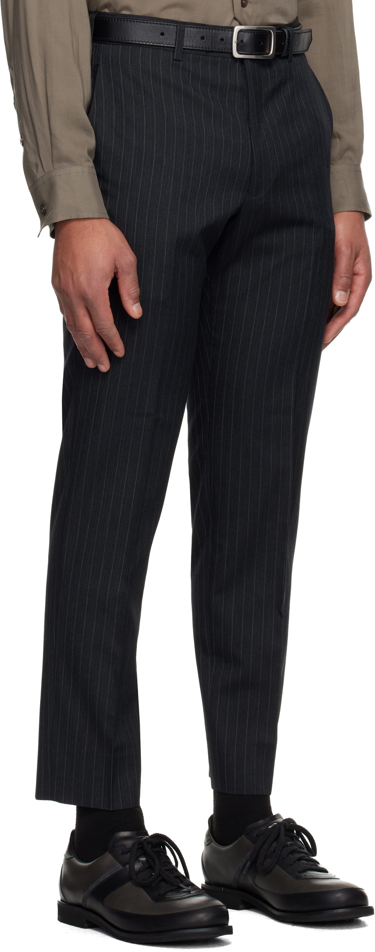 Comme des Garçons Homme Deux Gray Dobby Stripe Trousers