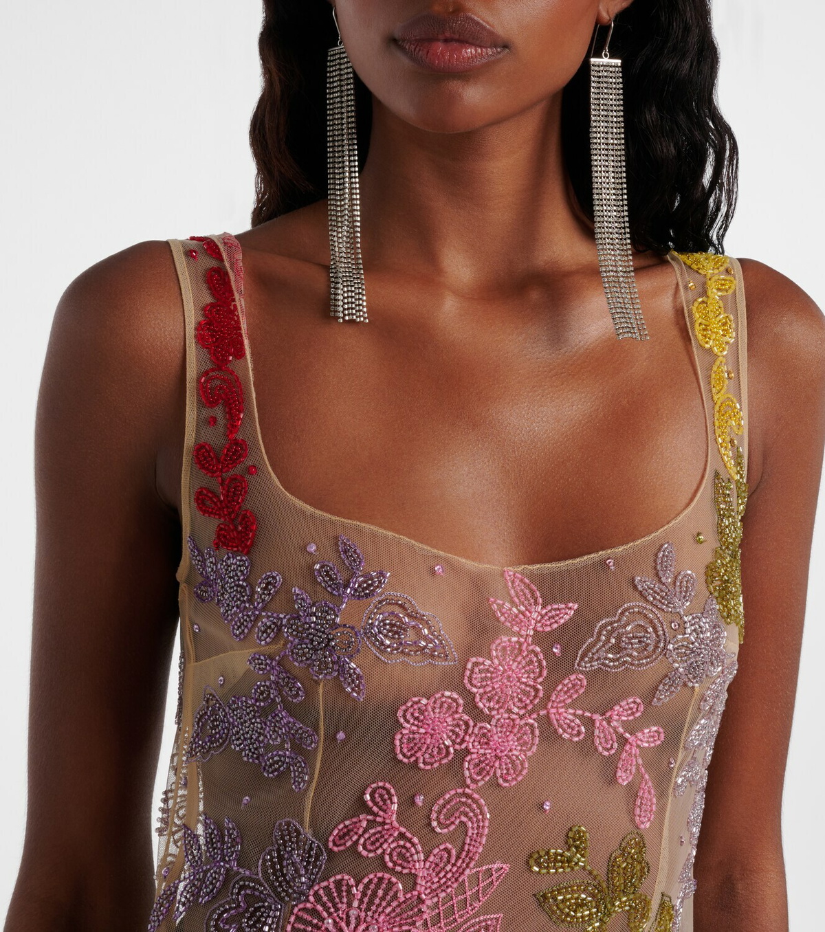 Clio Peppiatt Cora embellished sheer tulle gown