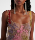 Clio Peppiatt Cora embellished sheer tulle gown