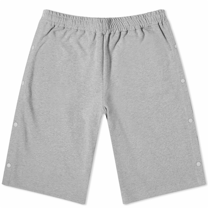 Photo: Y/Project Women's Snap Off Track Shorts in Light Grey Check