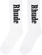Rhude White Logo Socks