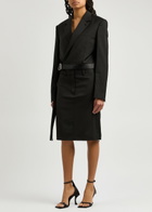 Helmut Lang Belted Wool Wrap Blazer Black