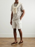 Incotex - Straight-Leg Textured Cotton-Blend Cargo Shorts - Neutrals