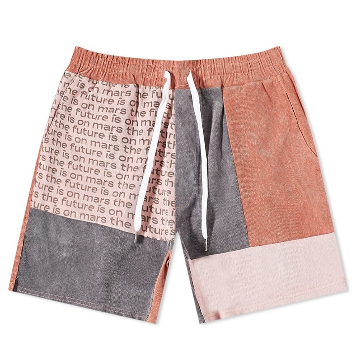 Photo: The Future Is On Mars Men's Corduroy Patchwork Short in Supermoon