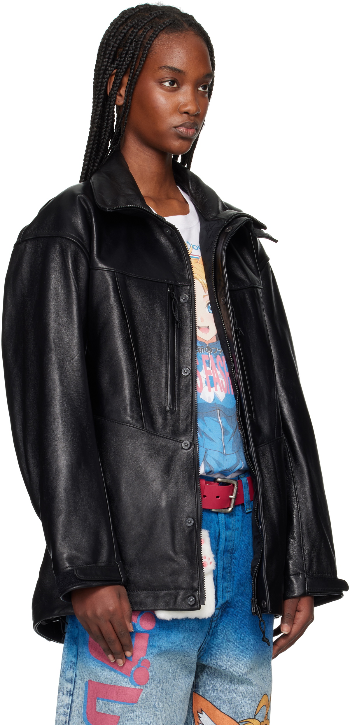 doublet Black Mountain Leather Jacket