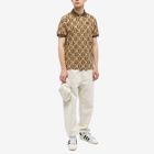 ICECREAM Men's Checkerboard Polo Shirt in Brown