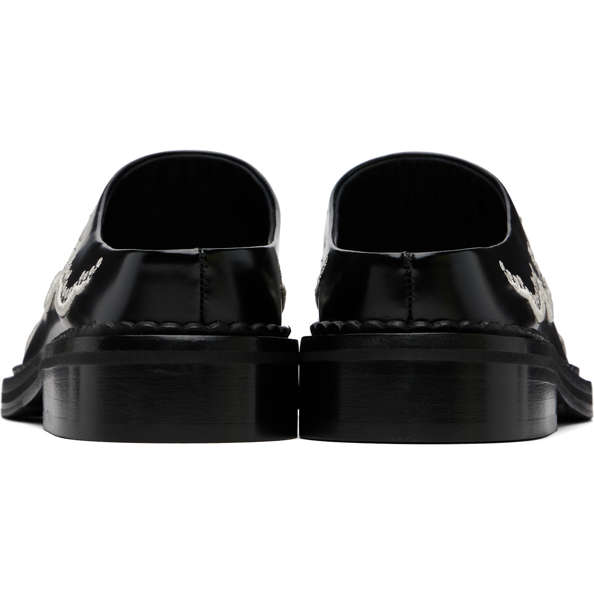 Simone Rocha Black Floral Lace Mule Loafers