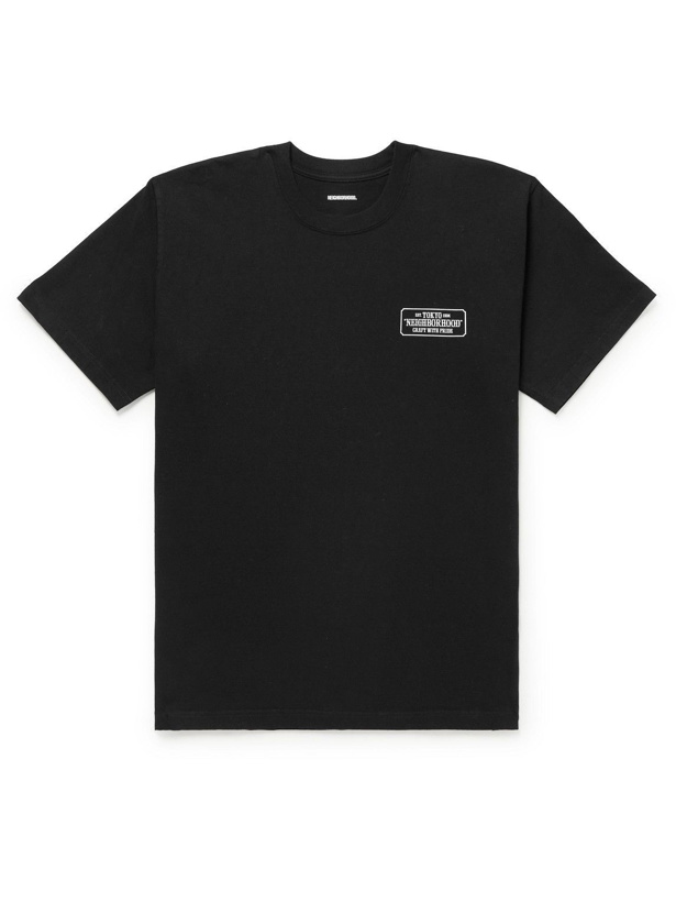 Photo: Neighborhood - Bar & Shield Logo-Print Cotton-Jersey T-Shirt - Black