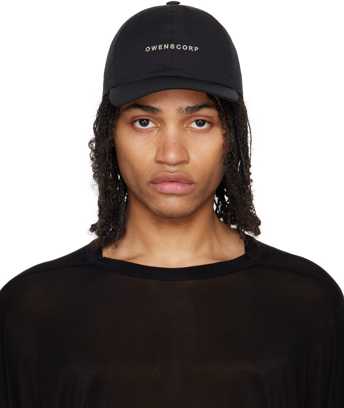 Rick Owens Black Cunty Embroidered Baseball Cap Rick Owens