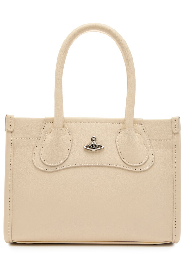 Photo: Vivienne Westwood Troy Small Leather Tote Cross-body bag - Cream - One Size