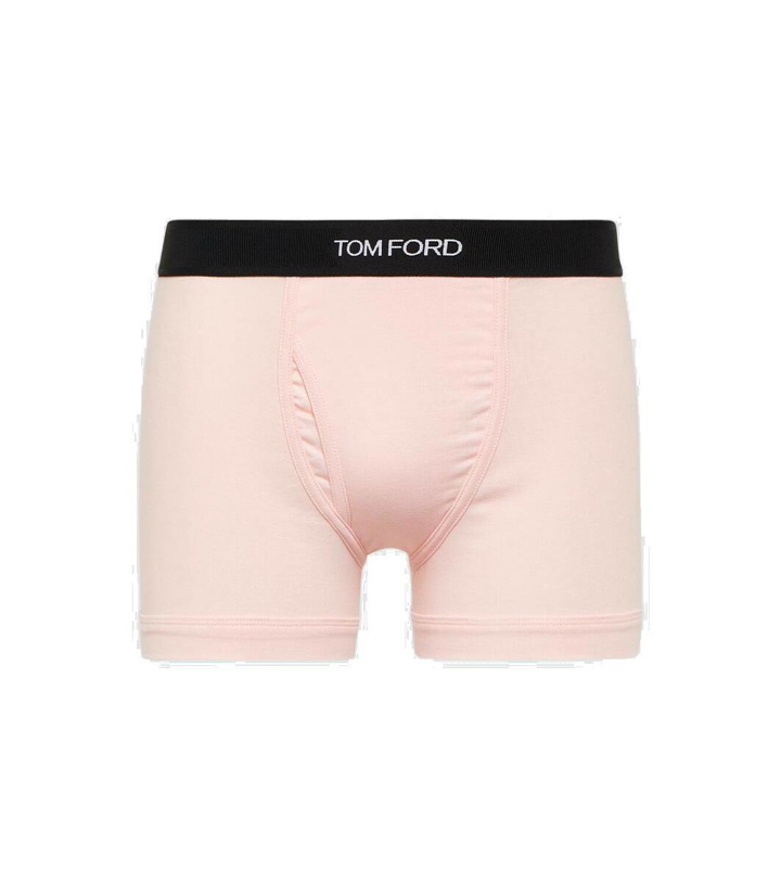 Photo: Tom Ford Logo cotton-blend jersey boxer briefs