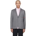 Thom Browne Grey Unconstructed Engineered Stripe Blazer