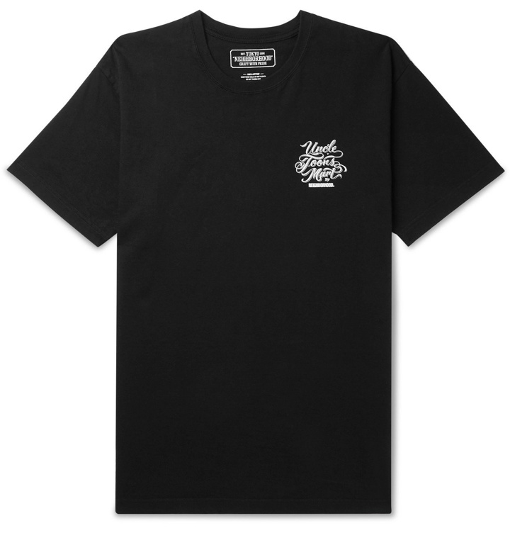 Photo: Neighborhood - Mr Cartoon Printed Cotton-Jersey T-Shirt - Black