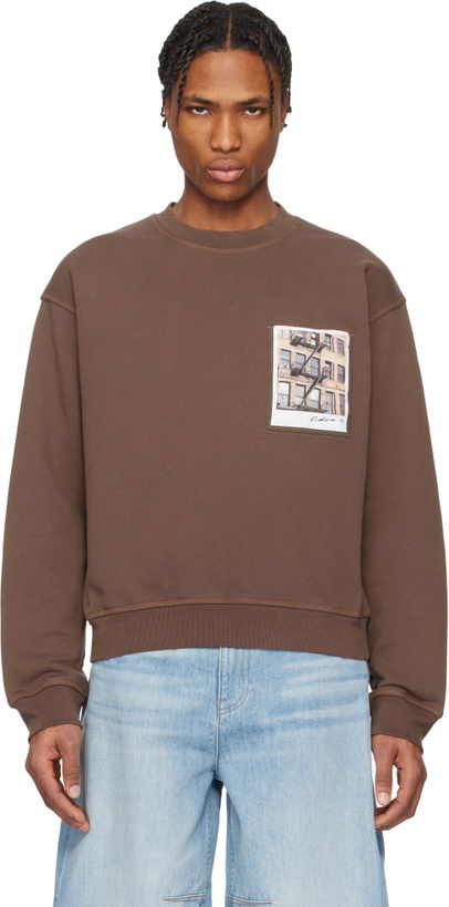 Photo: Helmut Lang Brown Brooklyn Postcard Sweatshirt