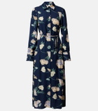 Erdem Belted floral shirt dress