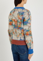 Mother The Crop Varsity Printed Alpaca and Wool-blend Jumper Multicoloured