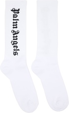 Palm Angels White Classic Logo Socks