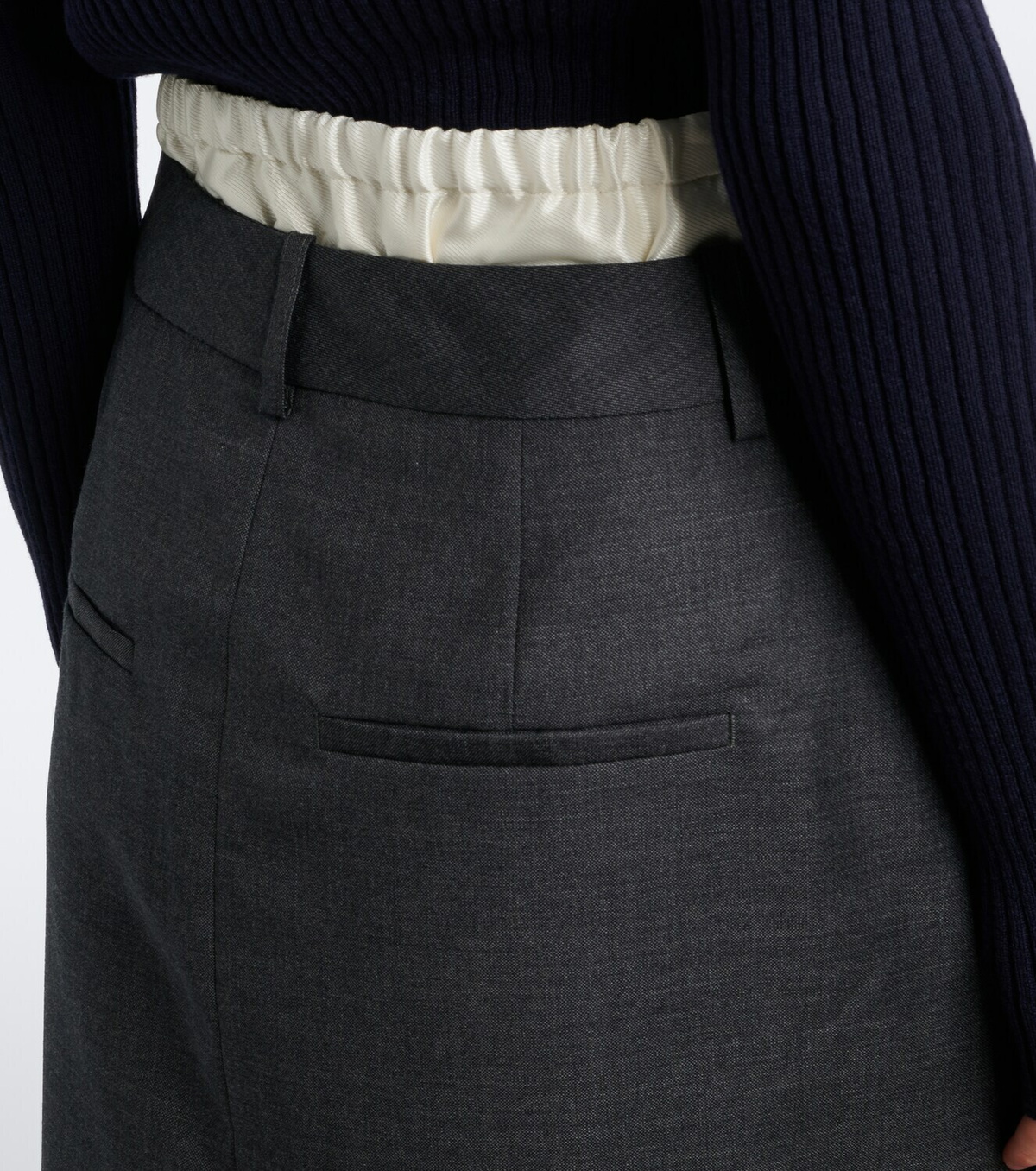 Róhe Paneled virgin wool pencil skirt