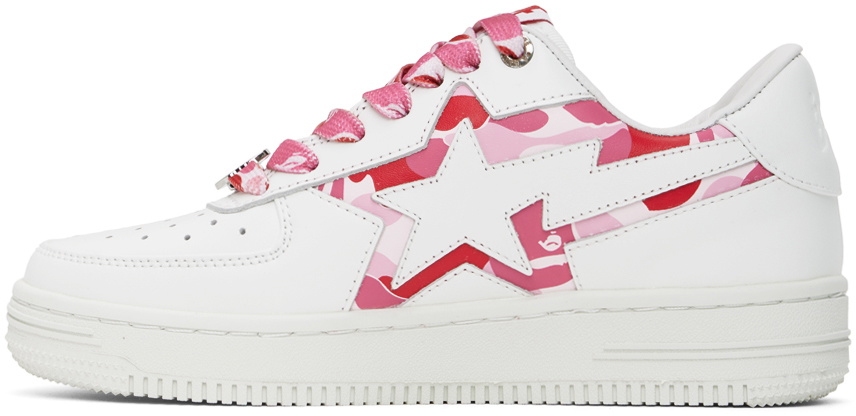 Bape Pink and White Star Sneakers Authentic ape bape abc camo bape sta pink US 9.5 10 11 12  main image 4
