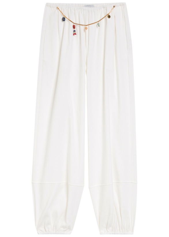 Photo: Stella Mccartney Embellished-chain Balloon-leg Cotton Trousers White