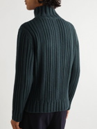 Loro Piana - Ribbed Baby Cashmere Rollneck Sweater - Blue
