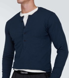 Tom Ford Henley cotton-blend jersey top