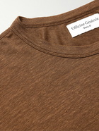 Officine Générale - Slub Stretch-Linen T-Shirt - Brown