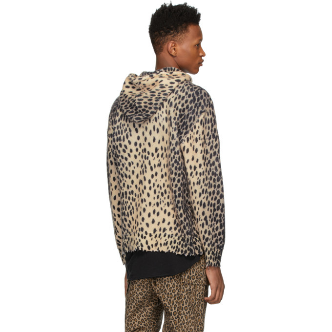 R13 Beige Cashmere Cheetah Hoodie R13