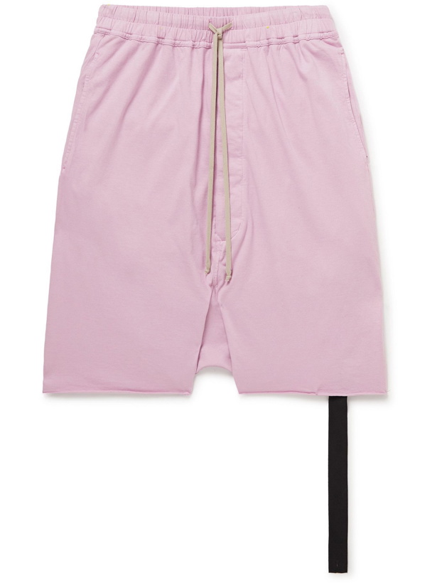 Photo: Rick Owens - Organic Cotton-Jersey Drawstring Shorts - Pink