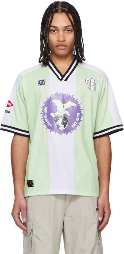 Photo: Off-White Green & White Cap 23 Soccer Jersey