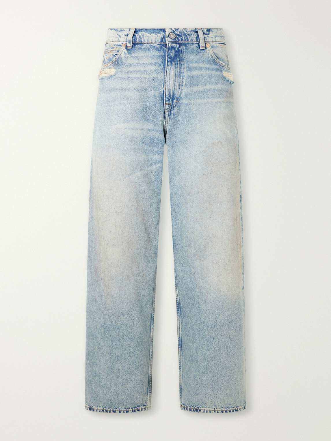 Our Legacy - Vast Cut Wide-Leg Distressed Jeans - Blue