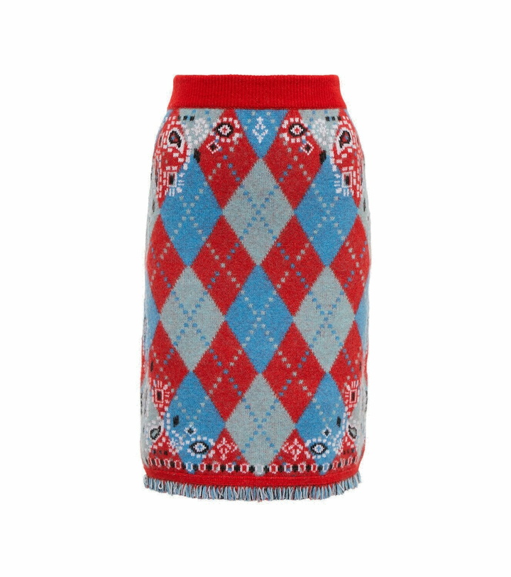 Photo: Alanui - Bandana Argyle wool-blend skirt
