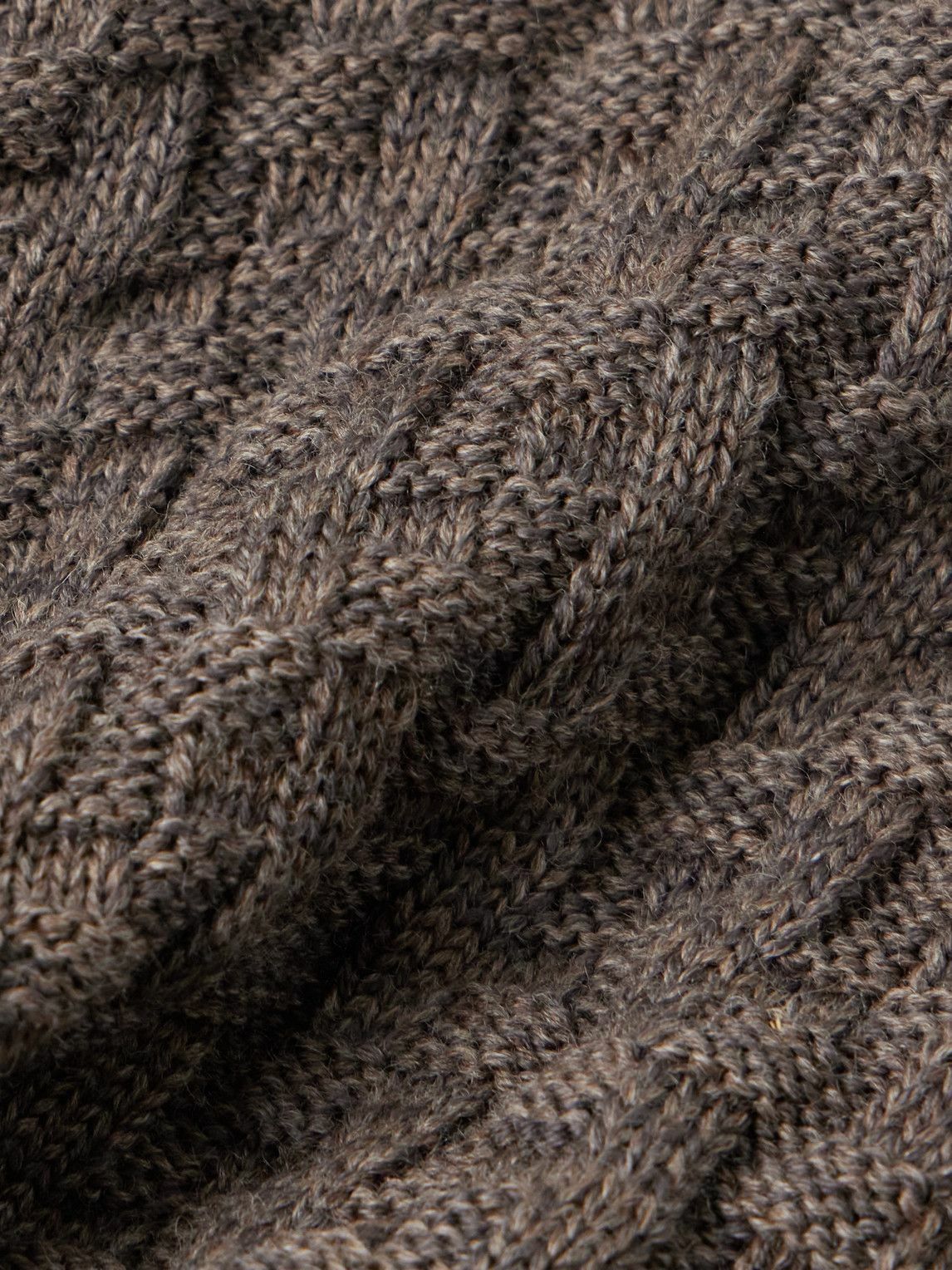 S.N.S. Herning - Stark Textured Virgin Wool Cardigan - Brown