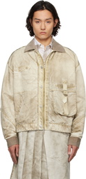 Feng Chen Wang Gray Sandwashed Nylon Jacket