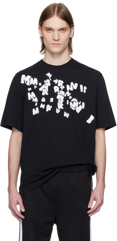 Photo: Marni Black 'Marni' Caos Logo T-shirt