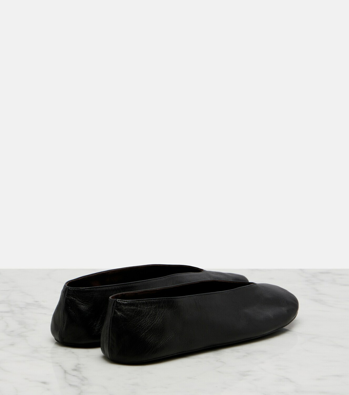 The Row Fay leather ballet flats