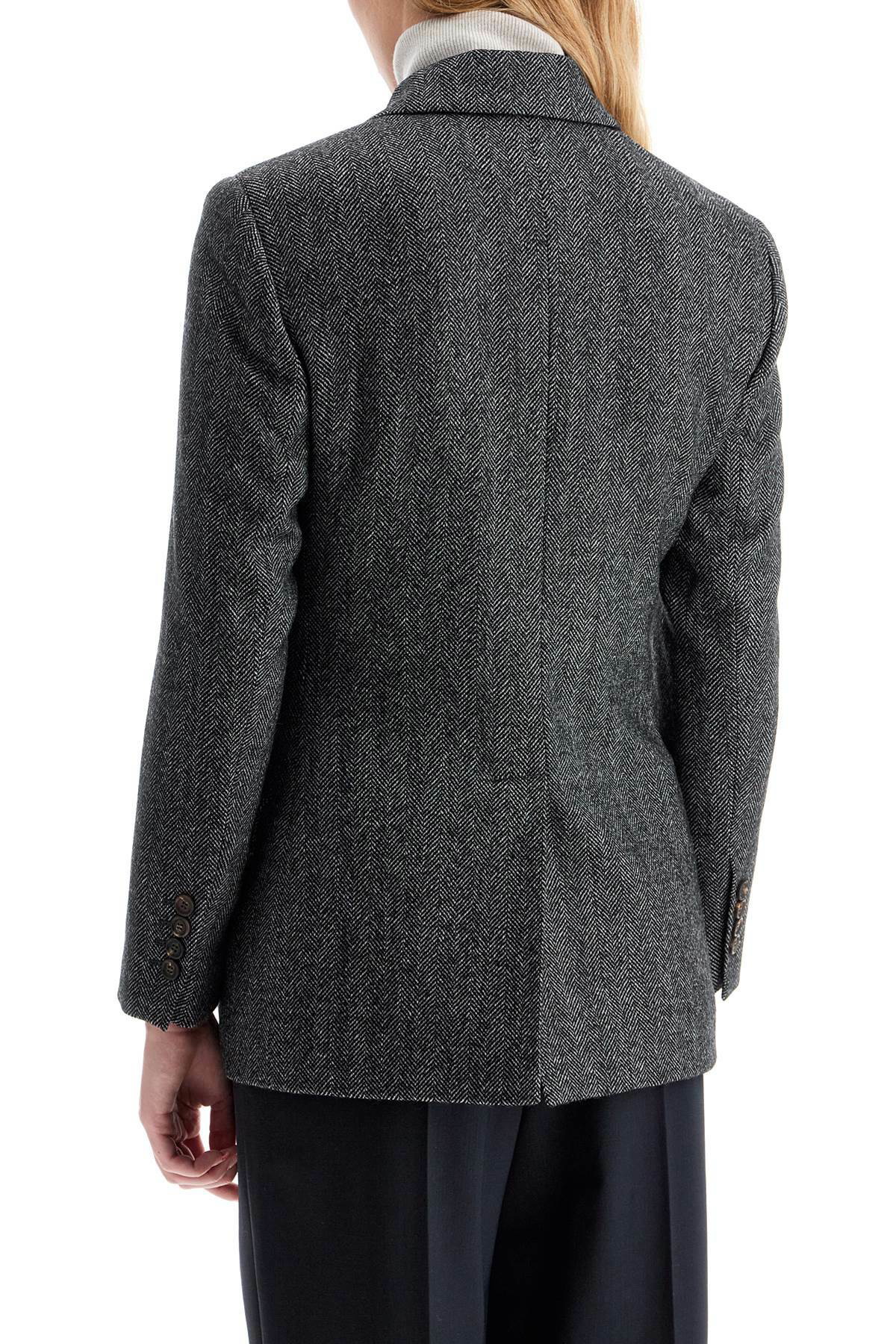 スーツ BRUNELLO CUCINELLI Techno wool carded chevron jacket with mo BRUNELLO CUCINELLI 'chevron wool carded techno jacket' Grey