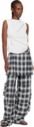 Collina Strada Gray Lightweight Flannel Lawn Skirt Cargo Pants